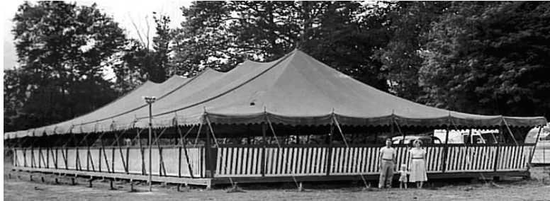 BACK IN THE DAY: Pictured is the Cernik familys first skating rink. Built in 1946, the rink was made of simple wood floors and a big top.