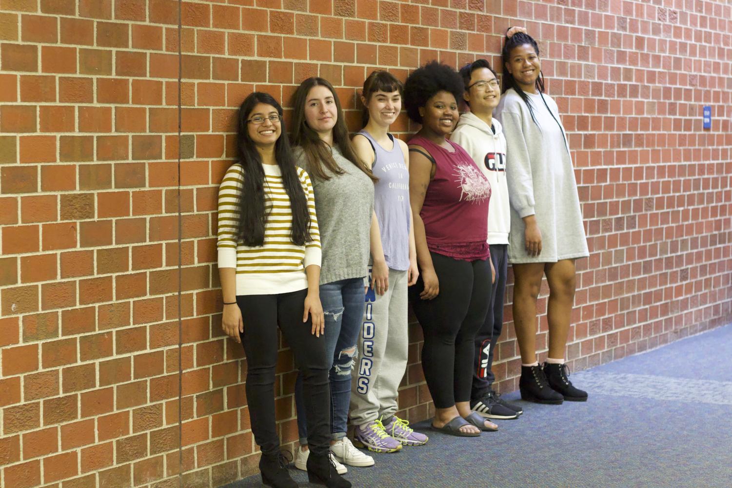 (Left to right) Esther Samuel (11), Giorgia Spicciarelli (12), June Van De Graff (12), Wendy Kanmogne (11), Joseph Zhong (11), and Sidney Anderson (11). Sean Clarke (12), Travis Nosbisch (12), and Michelle Gilmond De Sousa (10) not pictured. Those pictured, as well as Clark, met on Monday, Jan. 27 for a socratic circle on diversity at MN, what progress has been made, and what the future holds.